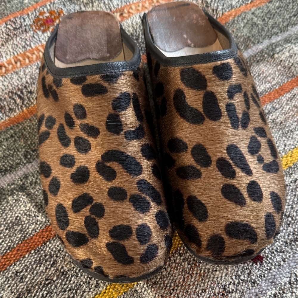Troentorp Leopard Print Women's Clogs size 38/8